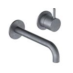 Inbouw Wastafelkraan Hotbath Cobber 18cm Gebogen Uitloop 1-Hendel Verouderd Ijzer