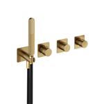 Inbouw Thermostaatkraan Hotbath Gal Voor Bad en Douche met 2 Stopkranen Zonder Uitloop Geborsteld Me