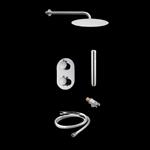 Doucheset Sanilux Rubb Inbouw Met Thermostaat, Douchekop 20 cm, Doucheslang en Handdouche Chroom