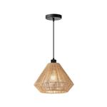Hanglamp Ibiza Diamond 1-Lichts 25x25x150 cm Naturel Jute | Zwart Metaal