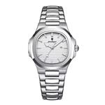 Luxe Vierkant Kwarts Horloge - 3 ATM Waterdicht Lichtgevend Heren Dames Unisex Roestvrij Staal - Zil
