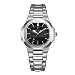 Luxe Vierkant Kwarts Horloge - 3 ATM Waterdicht Lichtgevend Heren Dames Unisex Roestvrij Staal - Zil