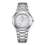 Luxe Vierkant Kwarts Horloge - 3 ATM Waterdicht Lichtgevend Heren Dames Unisex Roestvrij Staal - Zil