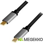LogiLink CUA0107 USB-kabel 1 m USB 3.2 Gen 2 (3.1 Gen 2) USB C Zwart, Grijs