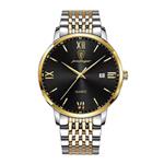 Luxe Sport Kwarts Horloge - 3 Bar Waterdicht Lichtgevend Herenhorloge Roestvrij Staal - Goud Zwart