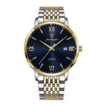 Luxe Sport Kwarts Horloge - 3 Bar Waterdicht Lichtgevend Herenhorloge Roestvrij Staal - Goud Blauw