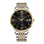 Luxe Sport Kwarts Horloge - 3 Bar Waterdicht Lichtgevend Herenhorloge Roestvrij Staal - Goud Zwart