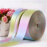 Dubbelsatijn 38 mm dubbelzijdig Pastel Regenboog lint +/- 3 meter Regenbooglint