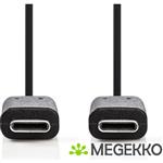 USB-Kabel | USB 3.2 Gen 1 | USB-C Male | USB-C Male | 60 W | 4K@60Hz | 5 Gbps | Vernikkeld | 3