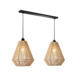 Hanglamp Ibiza Diamond 2-Lichts 80x33x150 cm Naturel Jute | Zwart Metaal