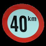 Novio Markeringsbord 40km/h voor België Ø210 wit met rode rand en zwarte letters