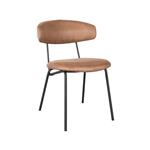 Eetkamerstoel Zack | Cognac Micro Suede | Zwart Metaal