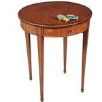 Ronde bijzettafel met lade en uitbundig ingelegd blad ca 1875 Frankrijk (No.281430)
