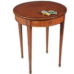 Ronde bijzettafel met lade en uitbundig ingelegd blad ca 1875 Frankrijk (No.281430)