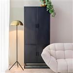 Hoge Kast Luff 80x40x190 cm Zwart Metaal
