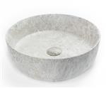 Keramische Waskom Grijs – Marmerlook – Ø39 cm – Inclusief Klikwaste