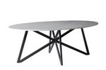 Eettafel Ovaal Marmer Wit| Web Black 200 cm
