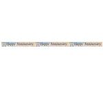 Happy Anniversary Banner Zwart Zilver 3,65m