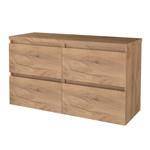 Badmeubelset Aquasplash Salt 120x46cm Greeploos 4 Lades Met Afdekplaat Whisky Oak
