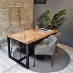 Eettafel Jax Visgraat | Mangohout / Staal | Verkrijgbaar In 4 Maten