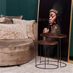 Bijzettafel Set Leaves| Aluminium Goud