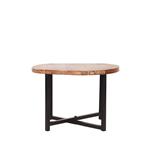 Bijzettafel Dex 60x60x40 cm Rough Mangohout l Zwart Metaal