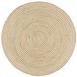 vidaXL Vloerkleed handgemaakt met spiraal ontwerp 150 cm jute wit