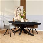 Eettafel Denver Black | 210 cm | Ovaal