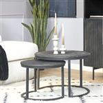 Salontafel Ora Black Kadappa Stone| 60 cm | Set van 2