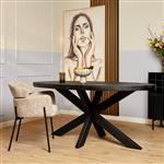 Eettafel Denver Black | 160 cm | Ovaal