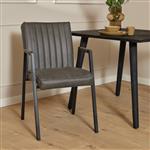 Eetkamerstoel Tivoli Bull | Antraciet | Met armleuning