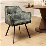 Eetkamerstoel Emma Velvet | Hunter Green | Met armleuning