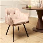 Eetkamerstoel Emma Velvet | Taupe | Met armleuning