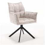 Eetkamerstoel Dani Velvet | Champagne | Met armleuning