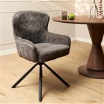 Eetkamerstoel Hanna | Charcoal Brown | Met armleuning