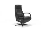 Relax Fauteuil Malaga | Rundleder | 2-Motors Bediening | Zwart Ruit