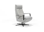 Relax Fauteuil Malaga | Rundleder | 2-Motors Bediening | Beige / Grijs Recht