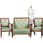 Empire bankje + 2 zetels incl  bekleding naar wens massief mahonie ca 1810 (No.281425)