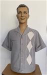 Motor Kulture, Embroidery Diamond Shirt in Light Grey.