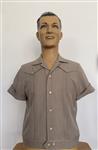 Motor Kulture, Embroidery Twin Peaks Shirt in Light Brown.