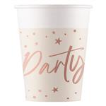 Party Bekers Rose Goud 200ml 8st