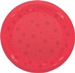 Party Bord Rood Semi Transparant 21cm