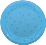 Party Bord Blauw Semi Transparant 21cm