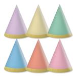 Gekleurde Feesthoedjes 9cm 6st