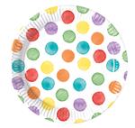 Gekleurde Borden Stippen 20cm 8st