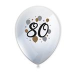 80 Jaar Ballonnen Wit Goud Leeg 27,5cm 6st