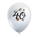 40 Jaar Ballonnen Wit Goud Leeg 27,5cm 6st