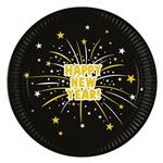Happy New Year Borden Papier 23cm 8st