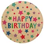 Happy Birthday Borden Kraft Papier 23cm 8st