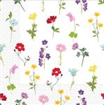 Bloemen Servetten Wit 33cm 20st
